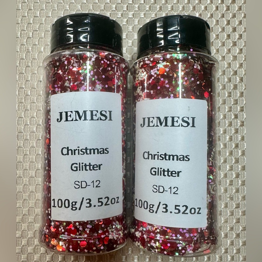 Jemesi 2 100 G Christmas Glitter, Face, Make Up, Body, Chunky Festival Decor
